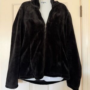 32 DEGREES faux fur Women's Black Fleece Jacket full zip